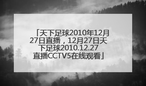 天下足球2010年12月27日直播，12月27日天下足球2010.12.27直播CCTV5在线观看